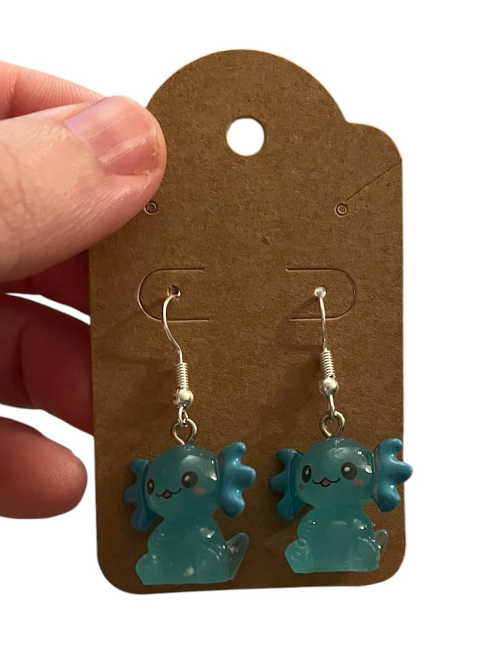 Blue Axolotl Dangle Earrings – Cute Animal Jewelry